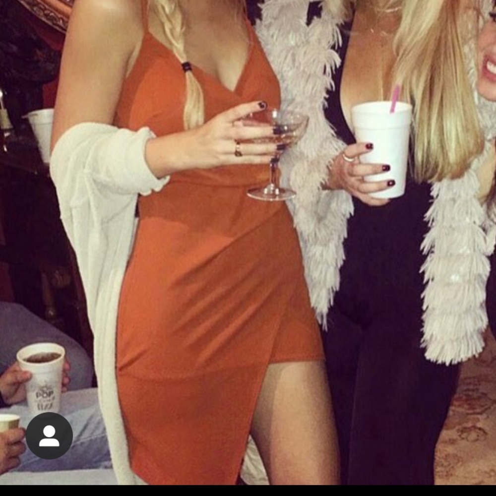 Burnt orange mini dress. Worn once